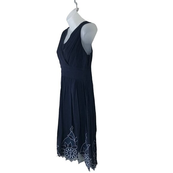Viktor @ Rolf Navy Blue With Floral Embroidery Mini Dress Size  4 - Picture 4 of 6